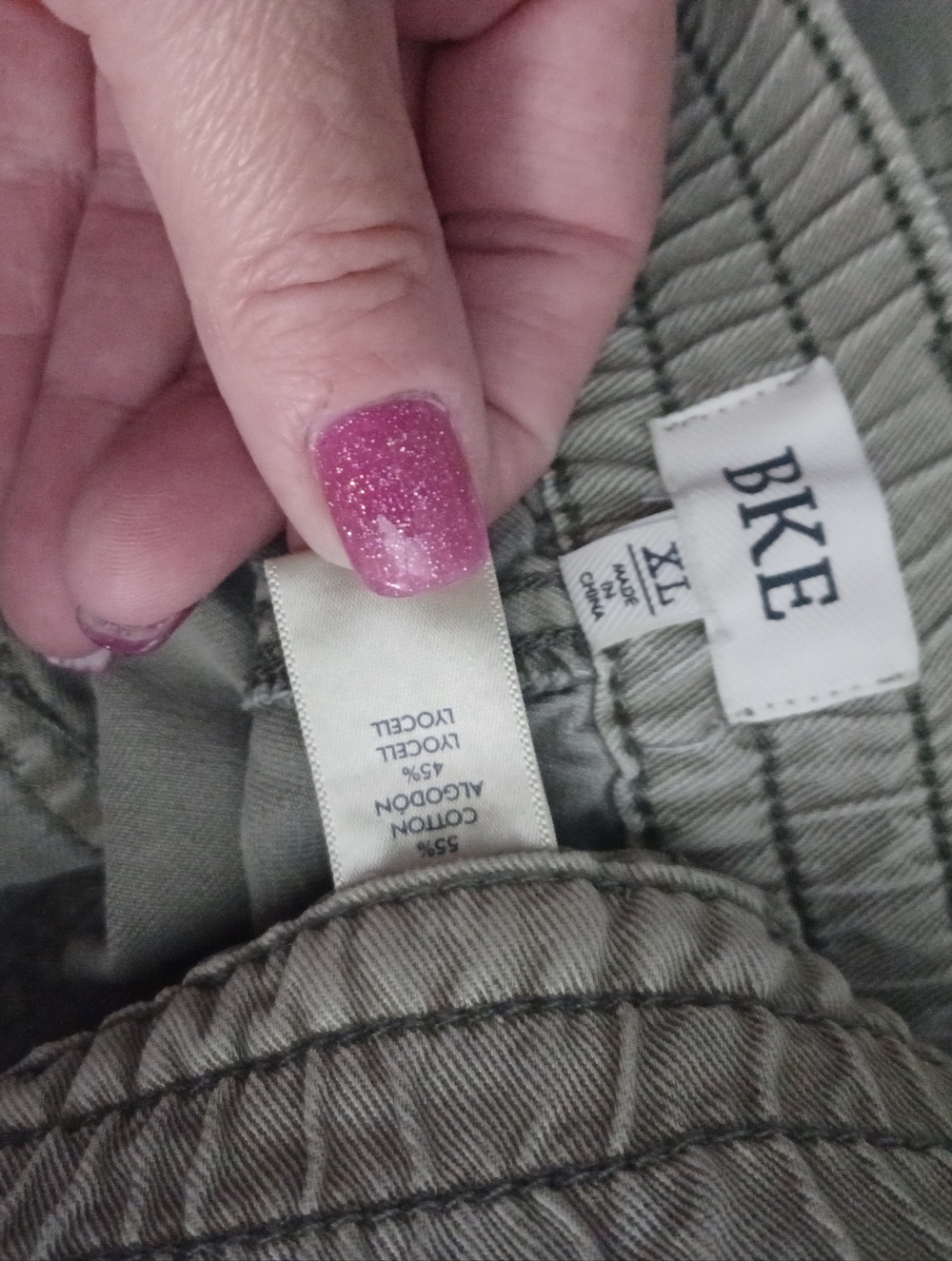 BKE Cropped Jogger Pants Olive Washed Carpenter Sz XL - Picture 4 of 4